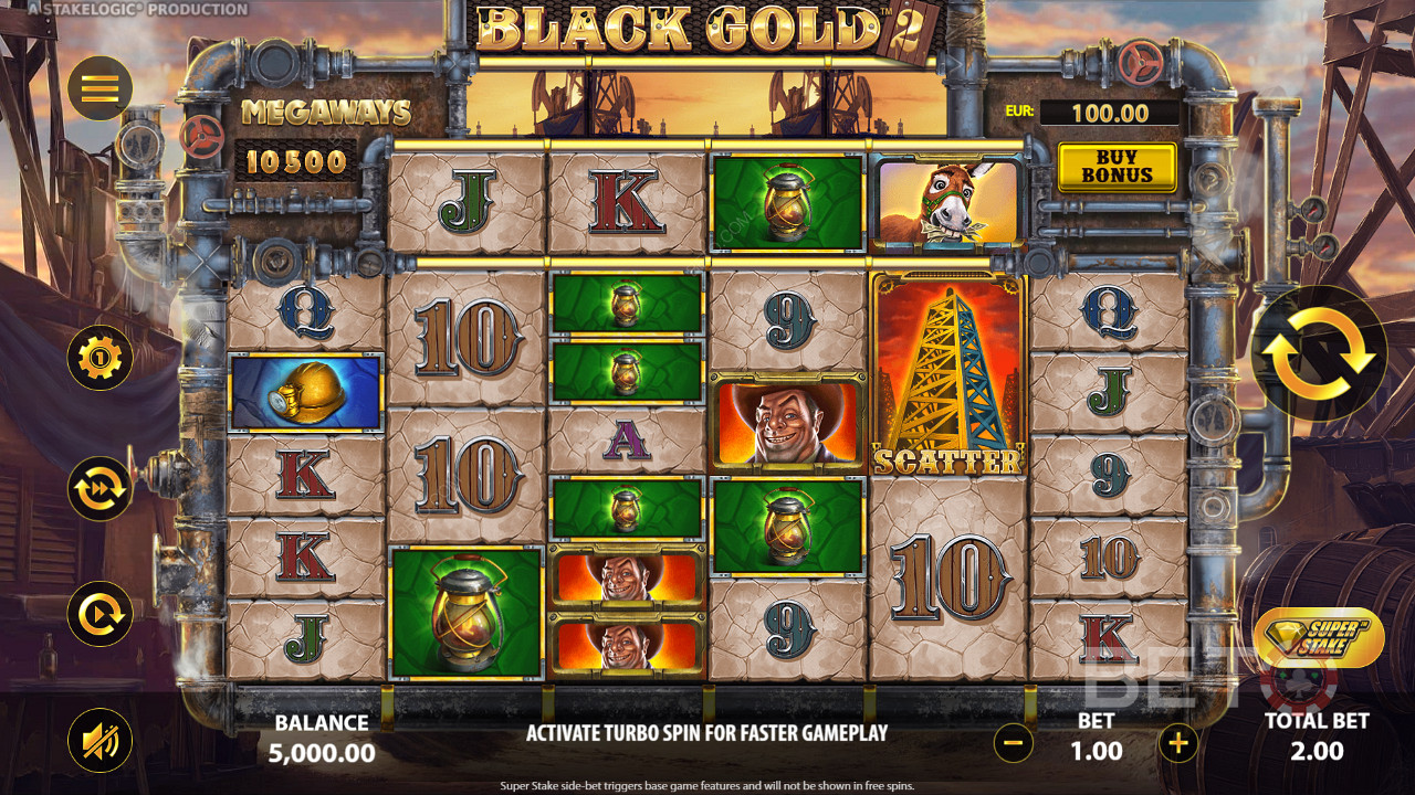 Black Gold 2 Megaways od Stakelogic - hrajte až se 117 649 výherními řadami