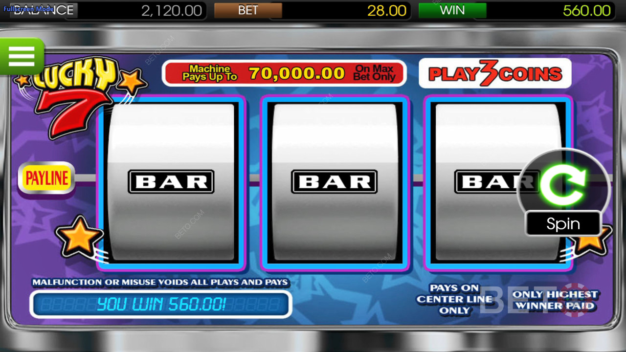 Lucky 7 Betsoft Recenze podle BETO Slots