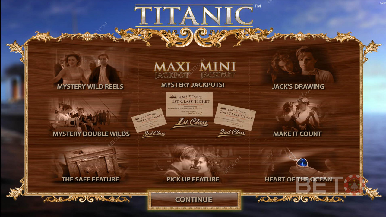 Užijte si řadu funkcí ve video slotu Titanic
