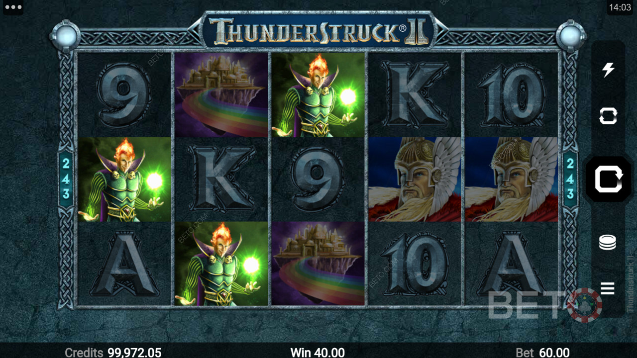 Symboly s vysokou výhrou ve hře Thunderstruck II