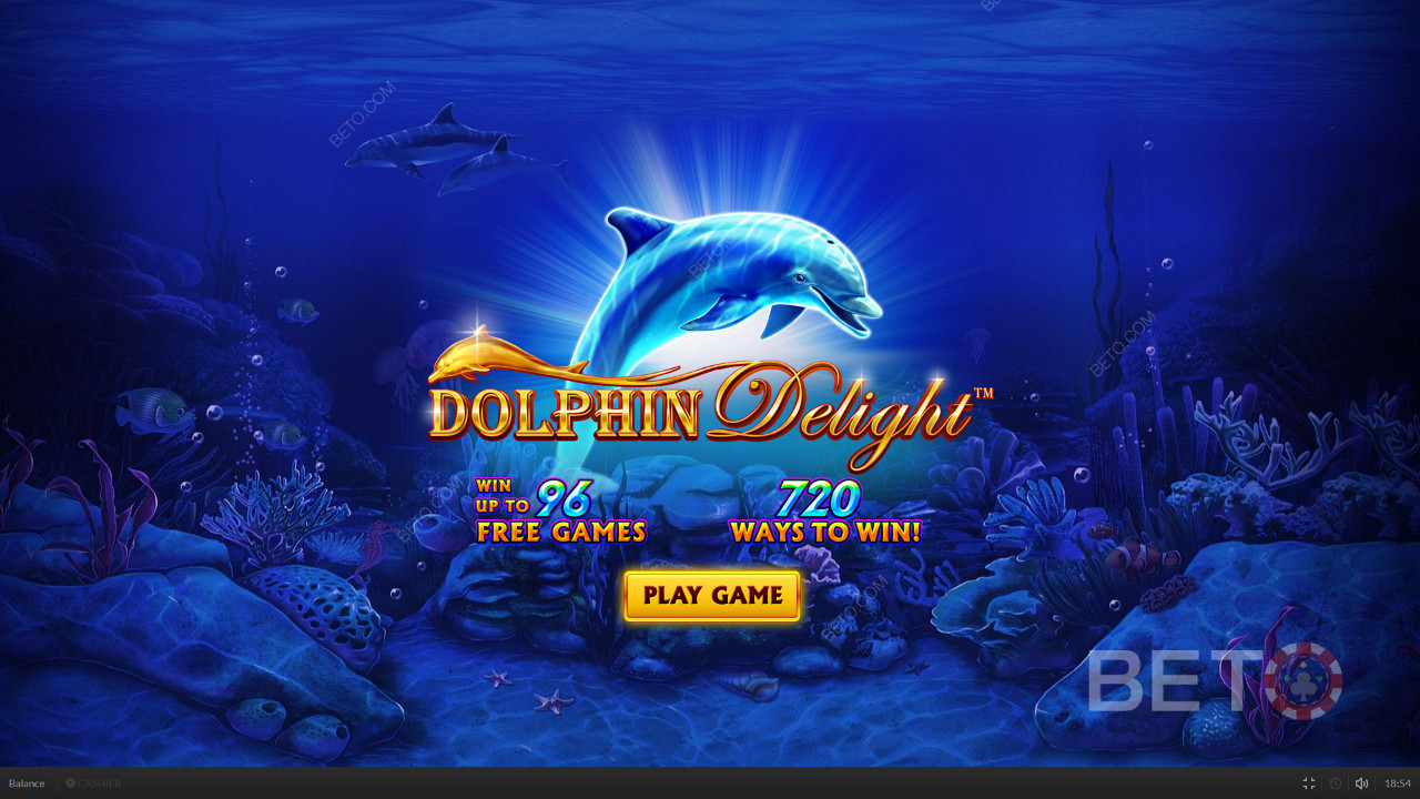 Při spuštění služby Dolphin Delight vás přivítá roztomilý delfín.