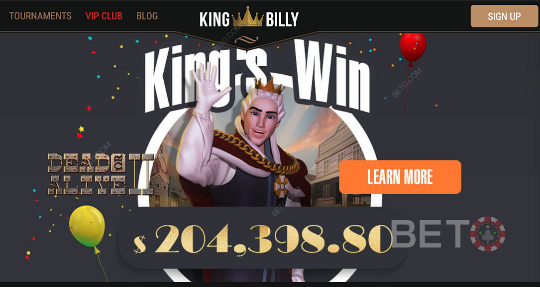 Získejte obrovské výhry hraním populárních slotů na King Billy Casino
