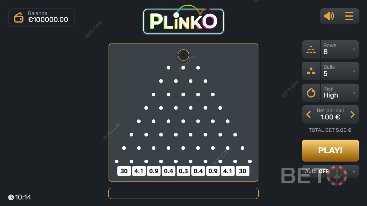 Vysvětlení bonusových funkcí ve hře Plinko od Gaming Corps
