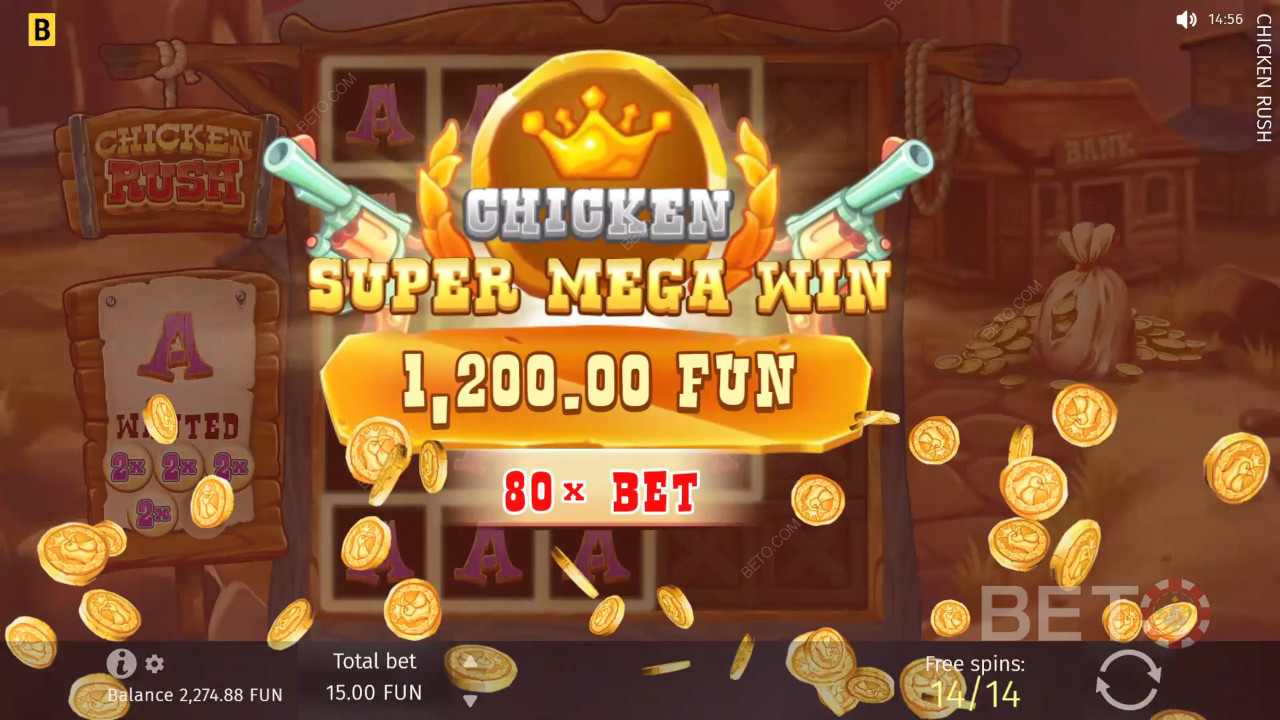 Vyhrajte 5 000x svou sázku ve video automatu Chicken Rush!