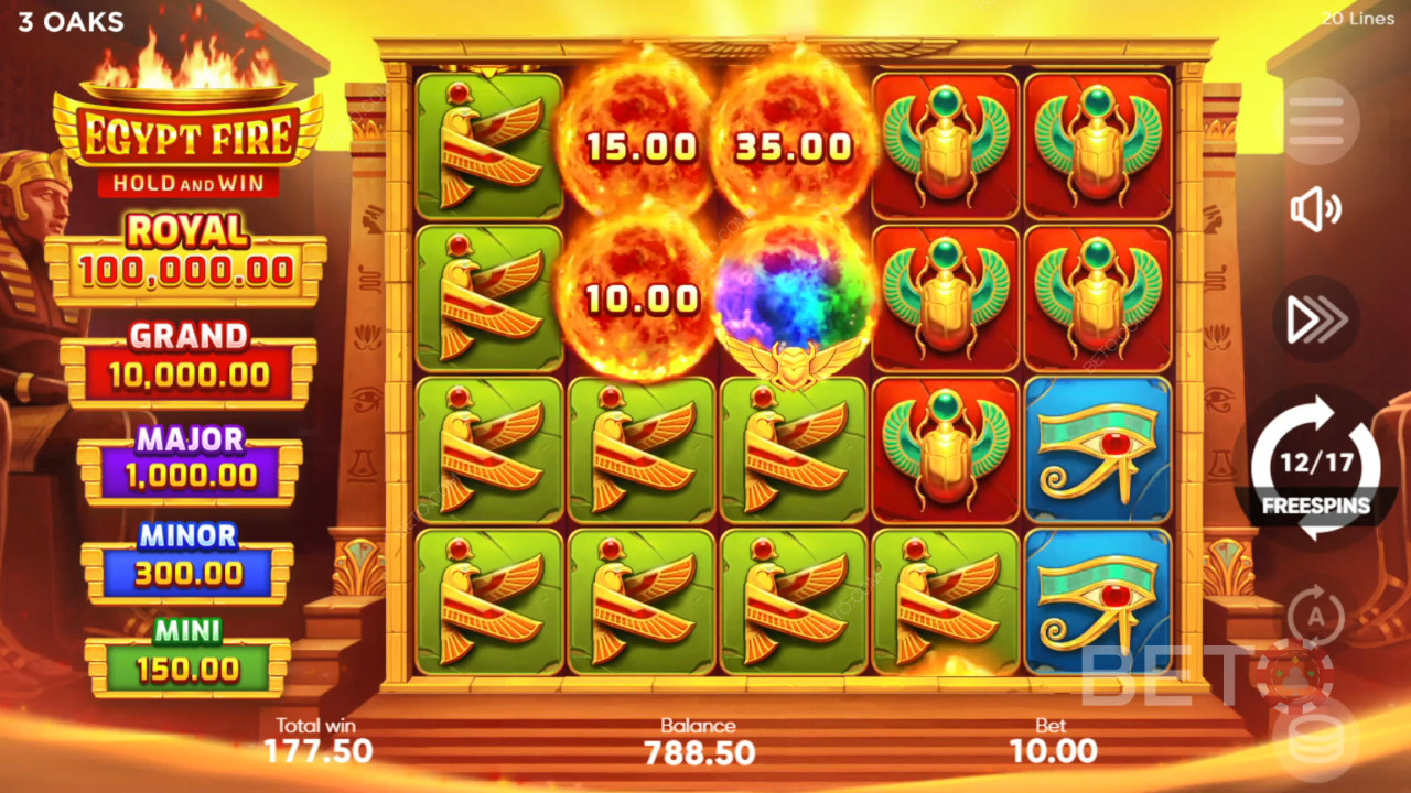 Vysvětlení bonusových funkcí v Egypt Fire od 3 Oaks Gaming