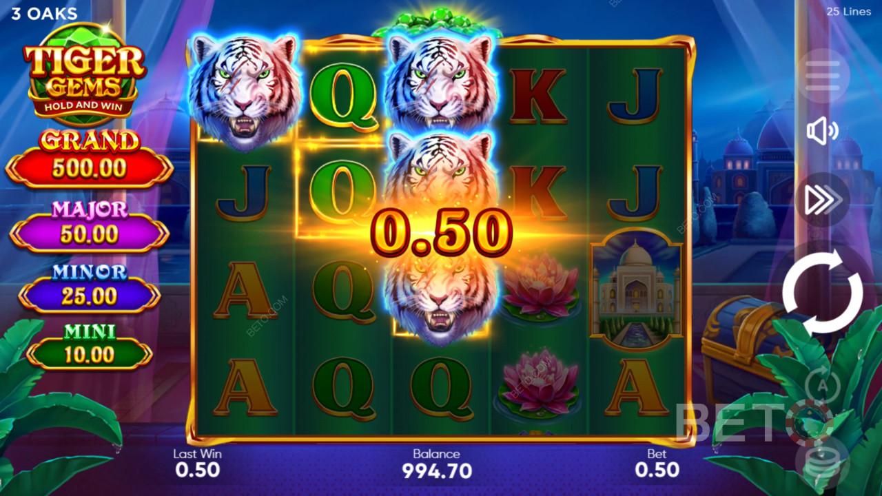 Vyhrajte 1 560x svou sázku ve výherním automatu Tiger Gems!