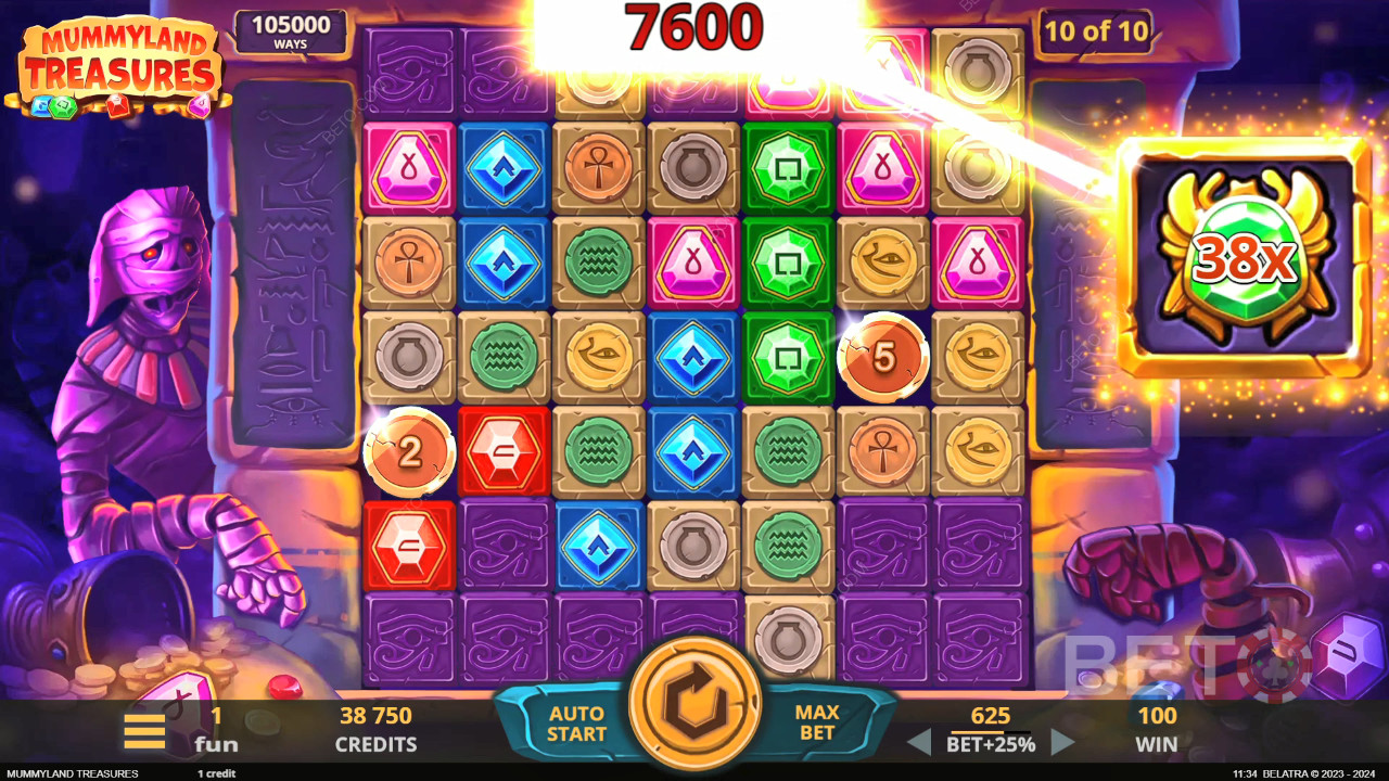 Vyhrajte 25 000x svou sázku ve video automatu Mummyland Treasures!