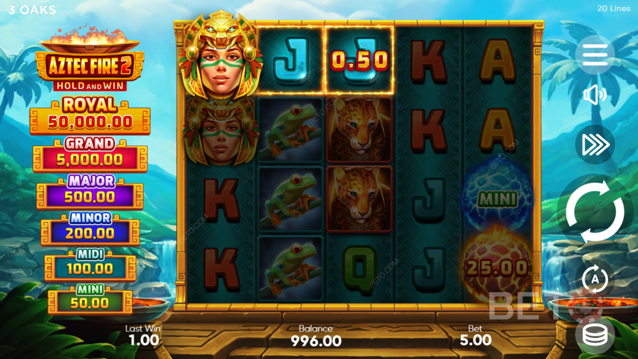 Jak hrát hru Aztec Fire 2 od společnosti 3 Oaks Gaming
