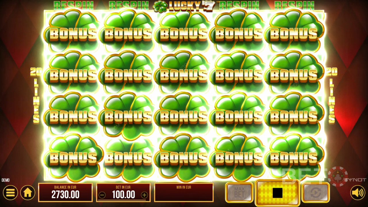Vysvětlení bonusových funkcí ve hře Lucky 77 by SYNOT Games