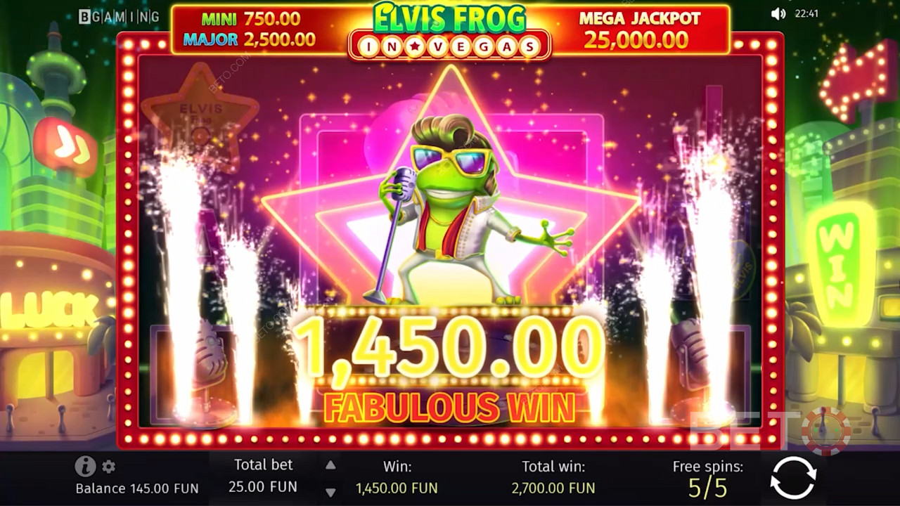 Staňte se další velkou hvězdou Las Vegas v novém kasinovém automatu Elvis Frog.