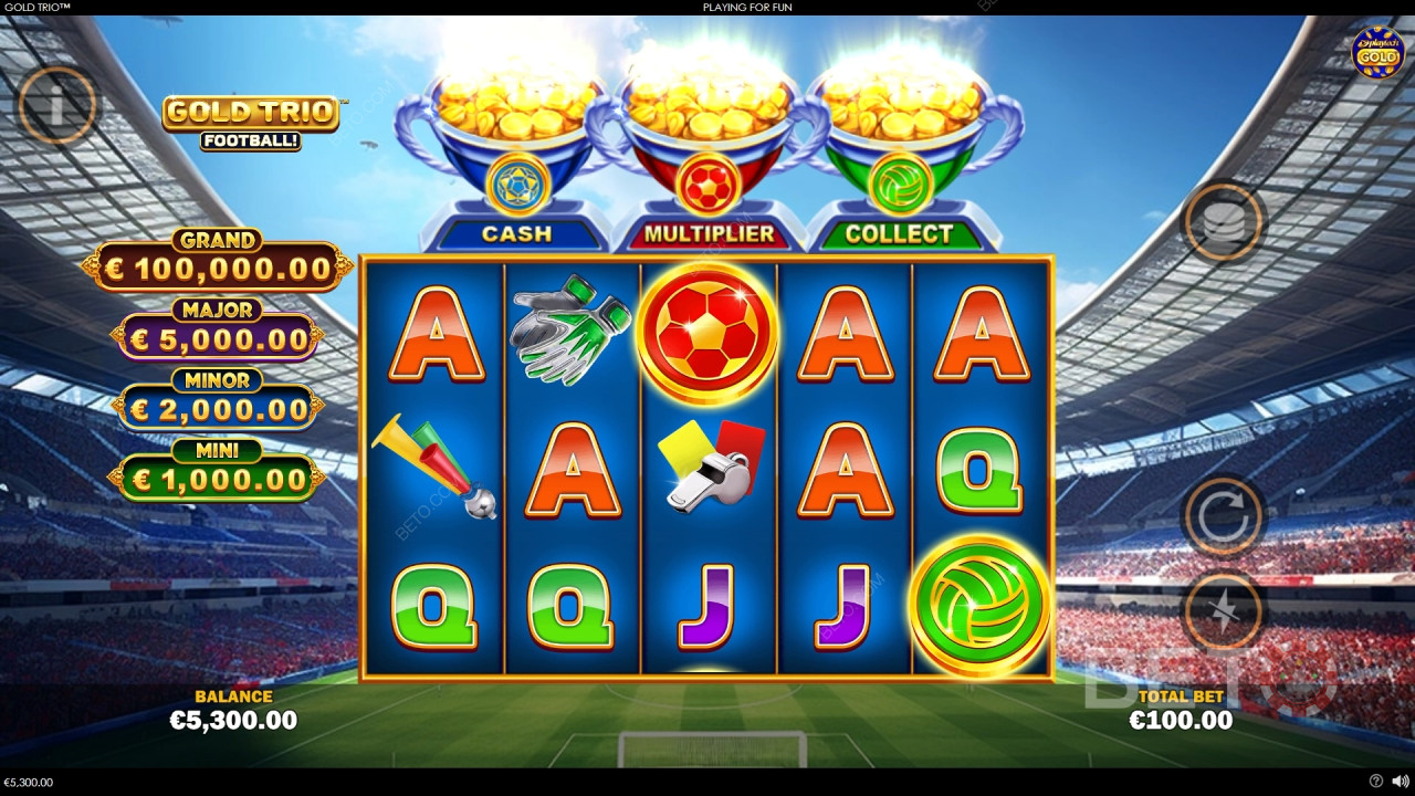 Zlaté trio: Fotbal! Recenze podle BETO Slots