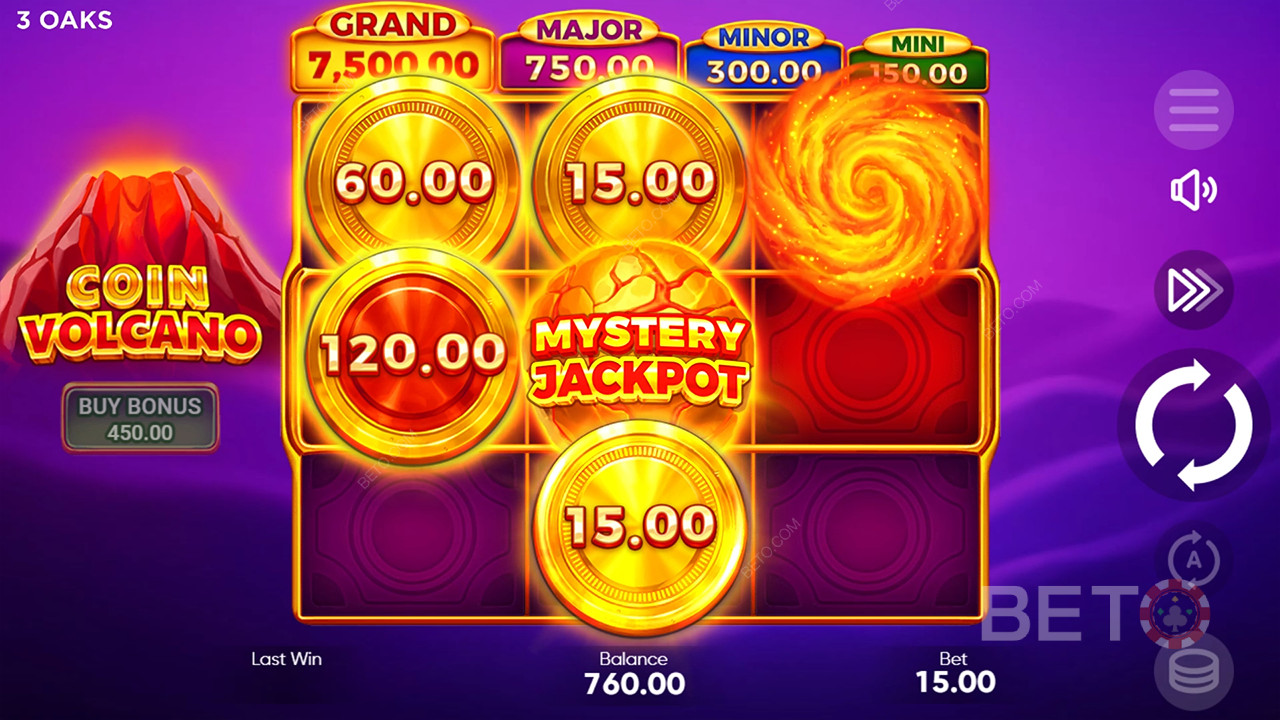 Vyhrajte 2 551x svou sázku v online automatu Coin Volcano!