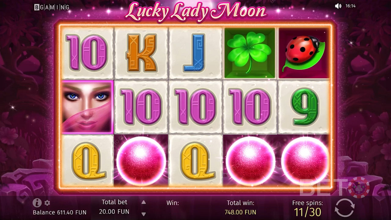 Výherní automat Lucky Lady Moon je jednoduchý a snadno pochopitelný pro většinu začátečníků.