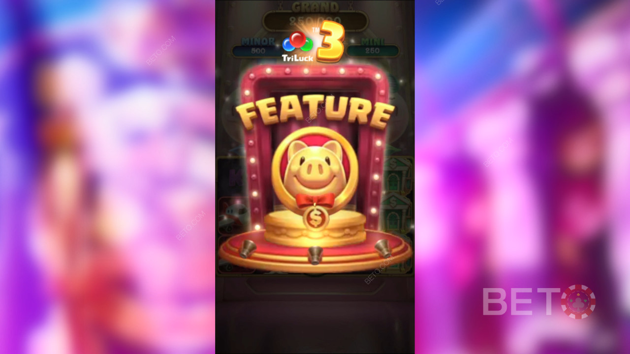 Vysvětlení bonusových funkcí ve hře 3 Lucky Piggy od TaDa Gaming