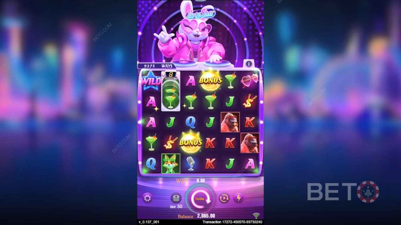 Vyhrajte 50000 svou sázku v automatu Party Star!
