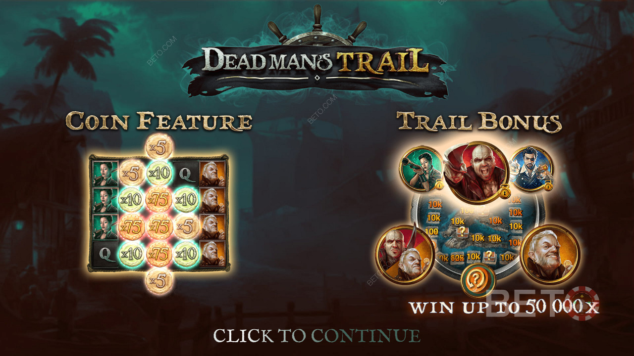 Užijte si bonusovou hru Trail a mince ve výherním automatu Dead Man