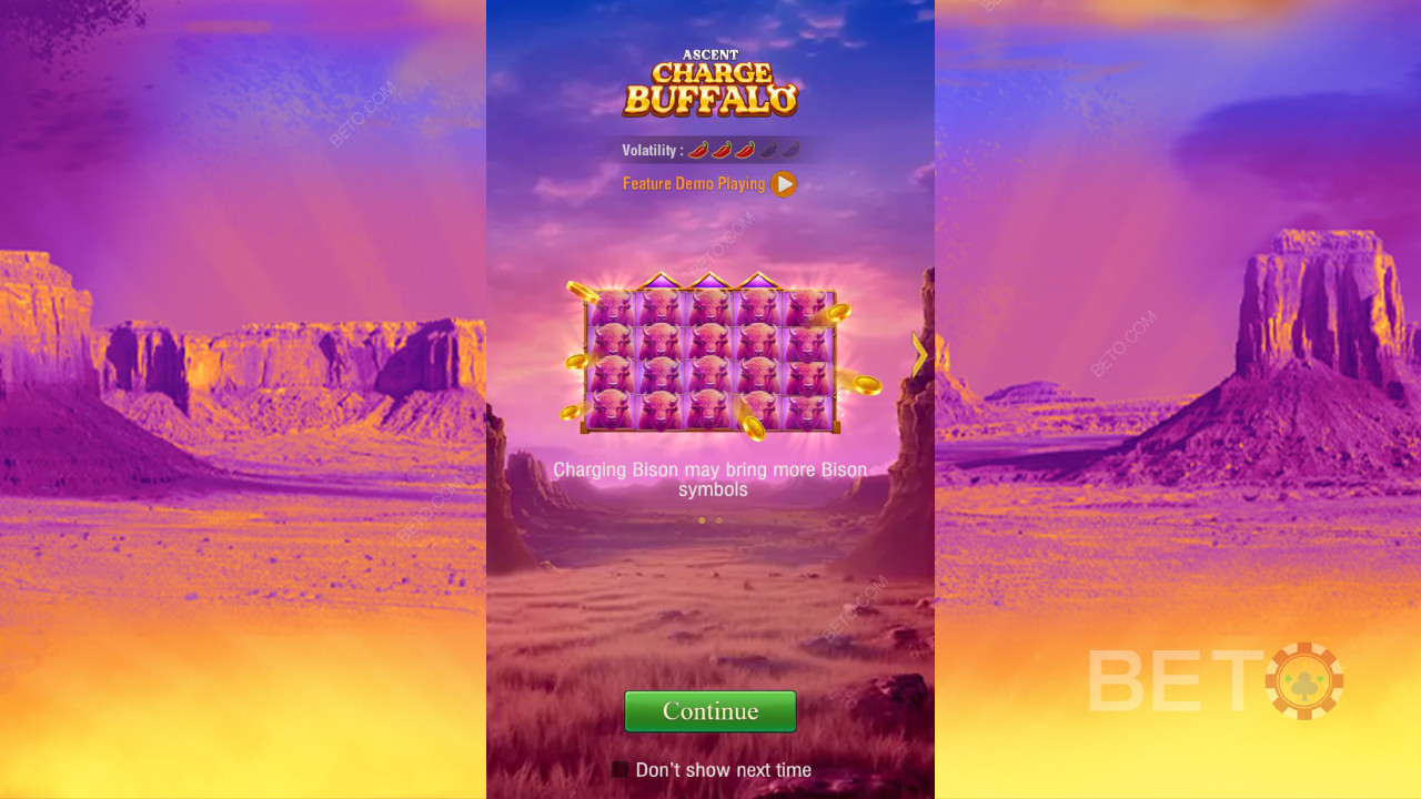 Vysvětlení bonusových funkcí v Charge Buffalo-Ascent by TaDa Gaming