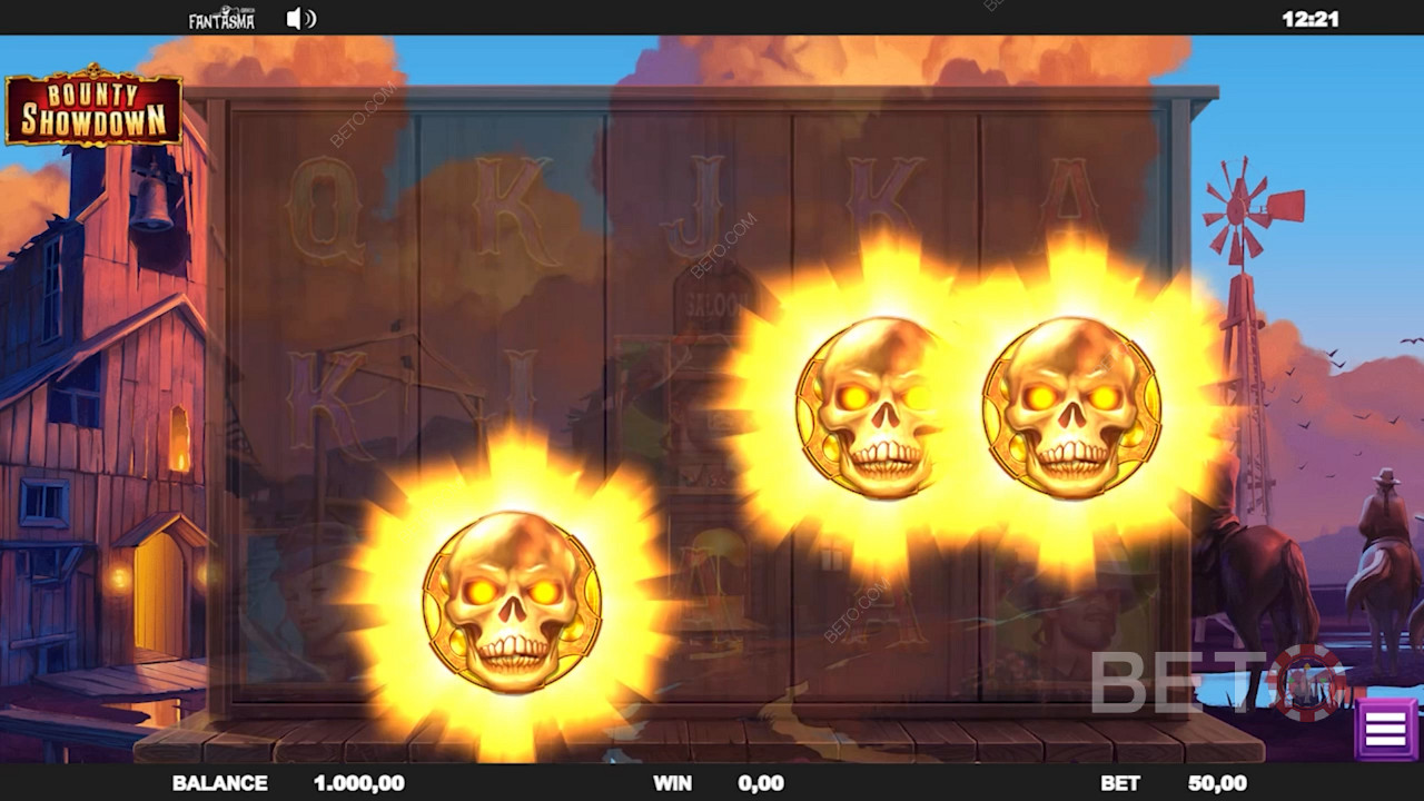 Speciální symboly Wild na stránkách Bounty Showdown a okamžitá výhra.