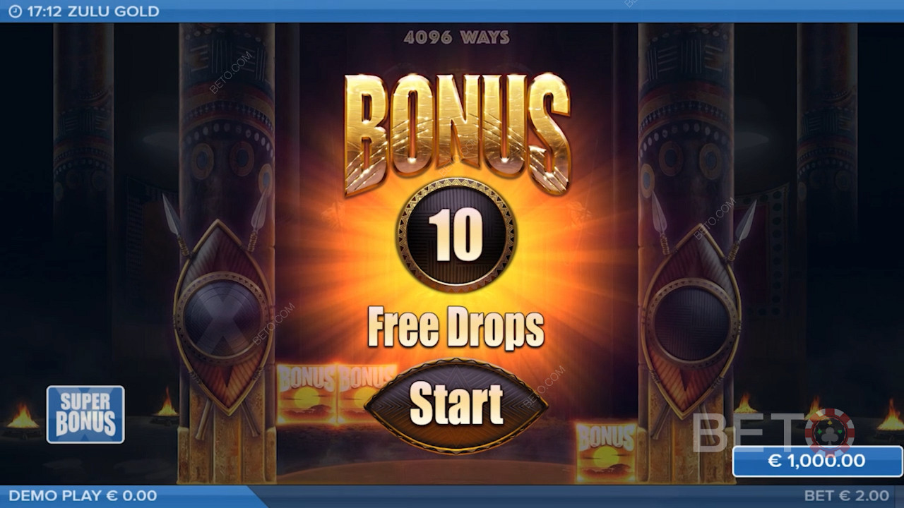 Funkce Multiplier Free Drops nabízí hráčům 10-25 bezplatných roztočení.