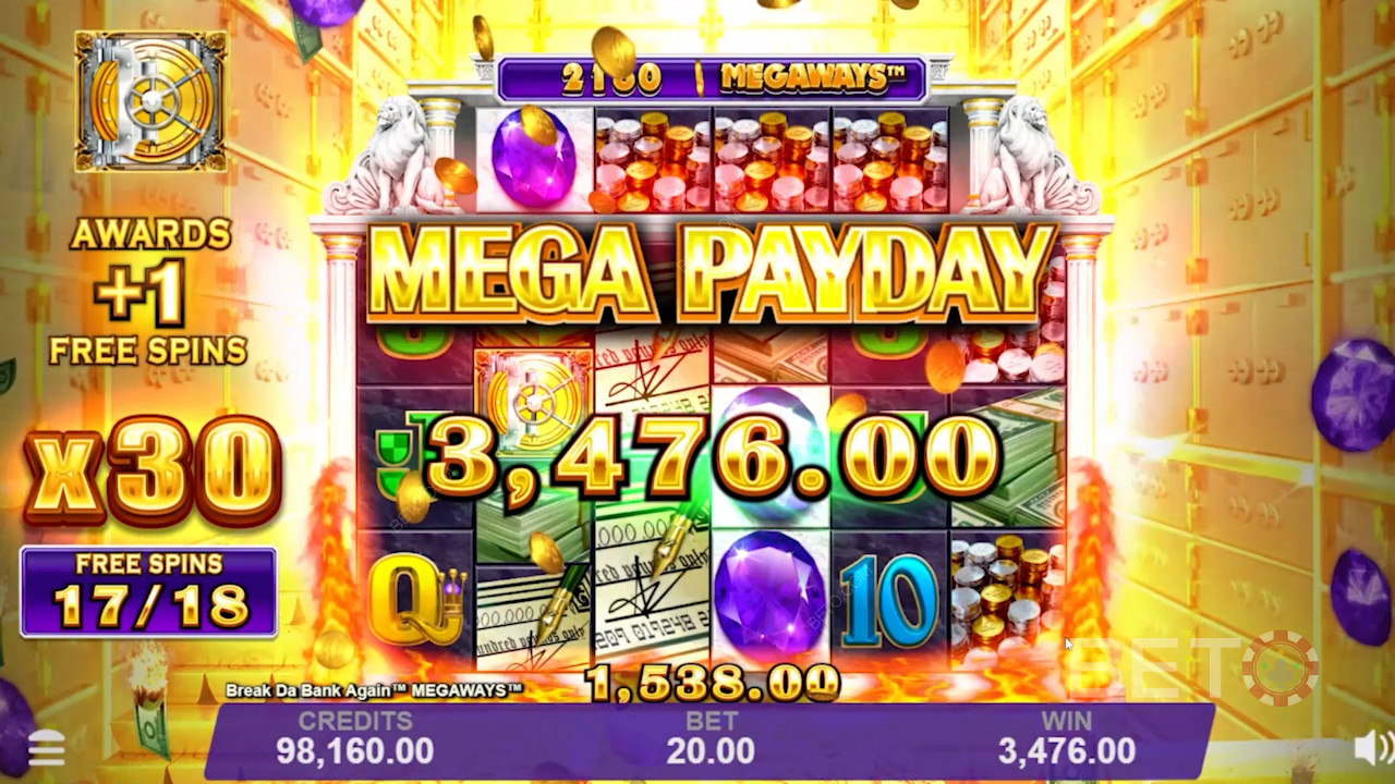 Velmi štědrá Mega Payday na Break Da Bank Again Megaways