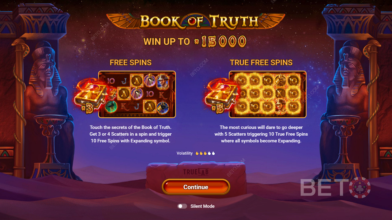 Free Spins a True Spins slotu Book of Truth