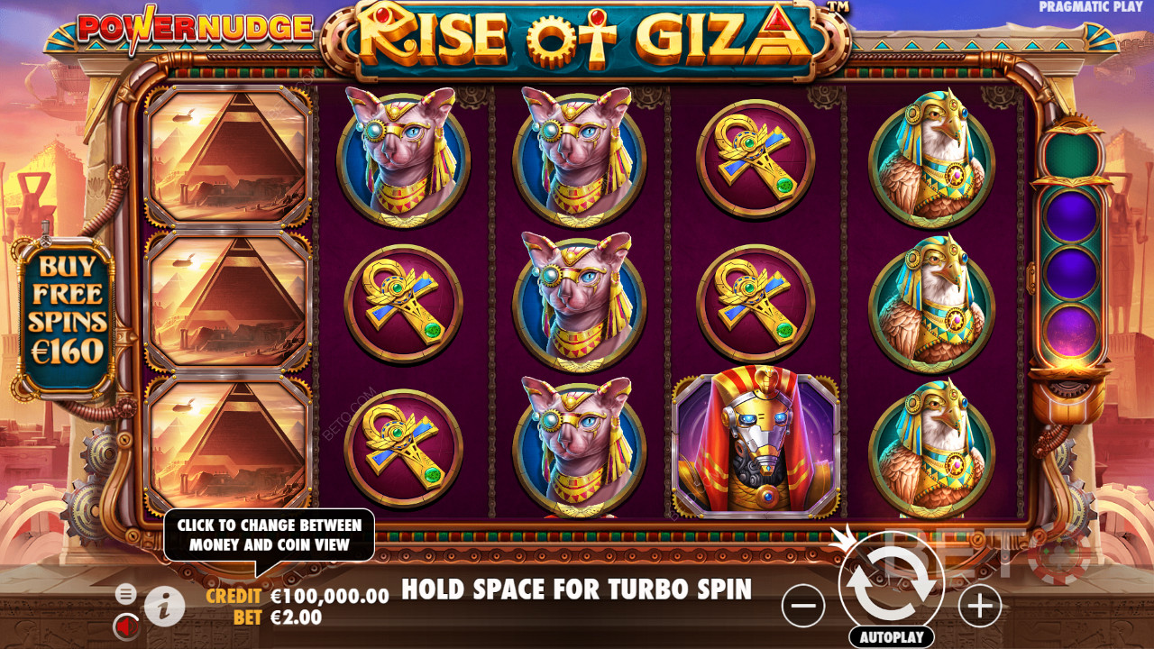 Vyplaťte 80násobek své sázky a kupte si roztočení zdarma ve výherním automatu Rise of Giza PowerNudge
