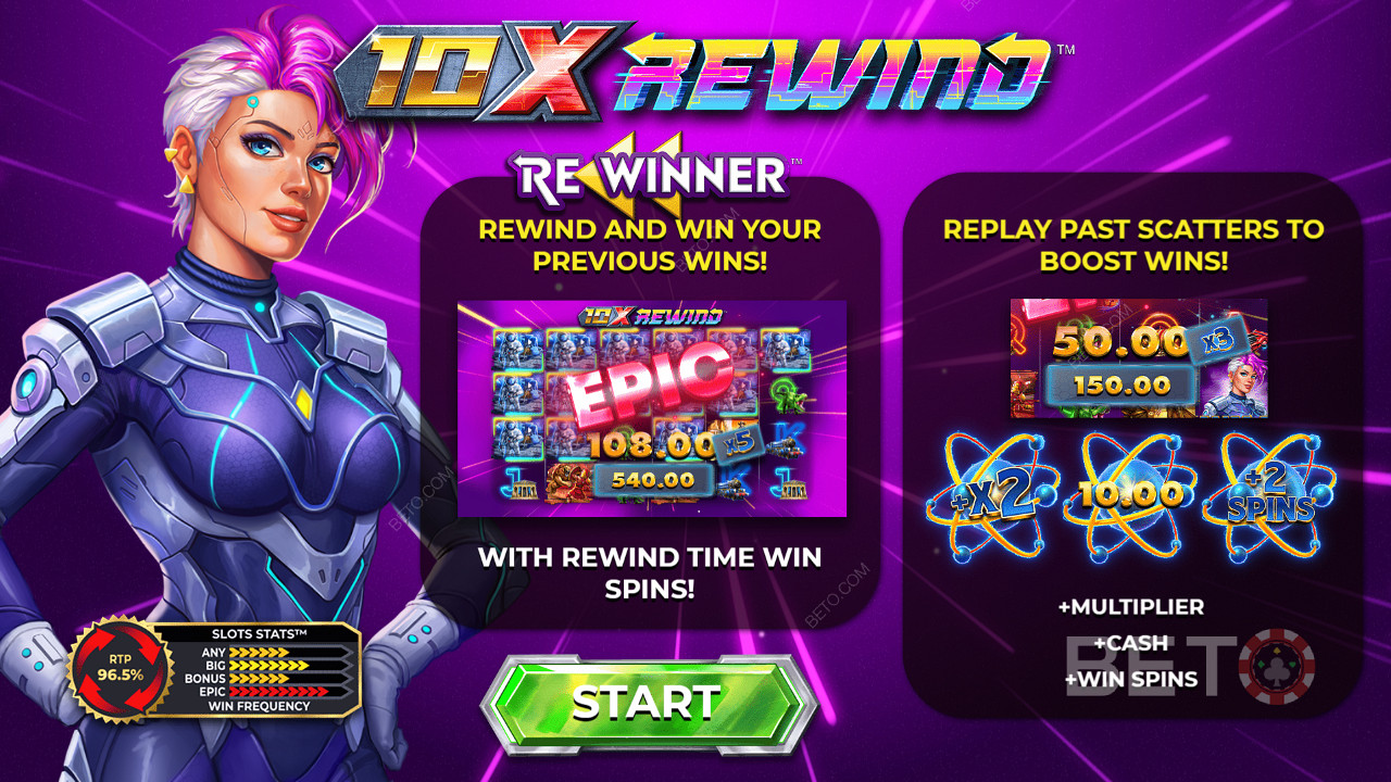 Začátek dobrodružství s hazardními hrami ve hře 10x Rewind