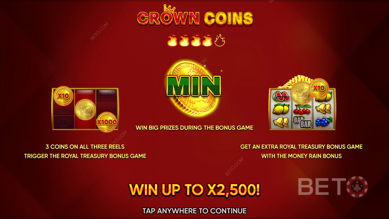 Vysvětlení bonusových funkcí ve hře Crown Coins od Endorphina