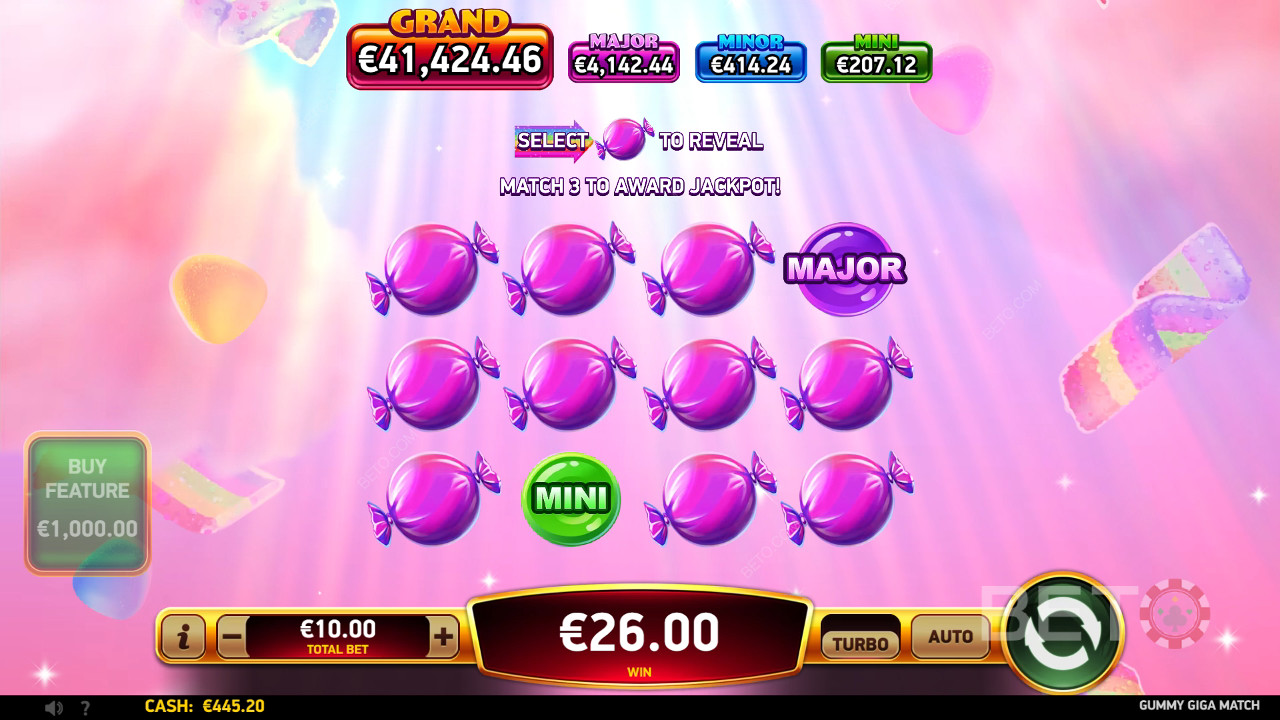 Vyhrajte 18 997x Vaši sázku ve hře Gummy Giga Match Slot Online!