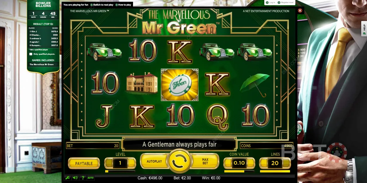 Nejlepší místo, kde si můžete zahrát online sloty, je herní web Mr Green.