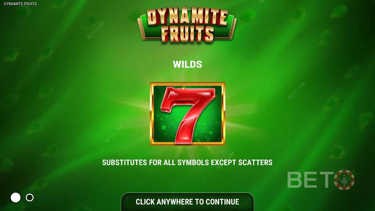 Výherní automat Dynamite Fruits - symboly Wild - červená sedmička