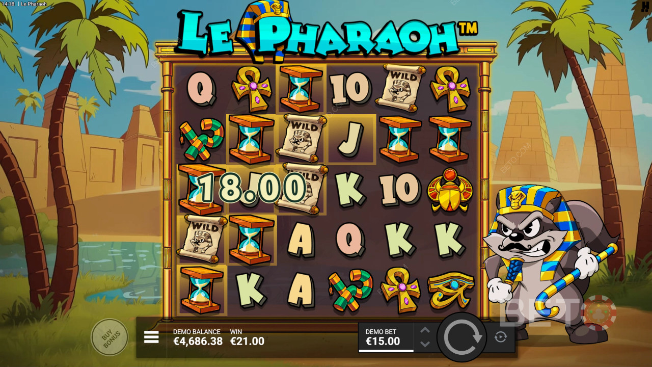 Vysvětlení bonusových funkcí ve hře Le Pharaoh by Hacksaw Gaming
