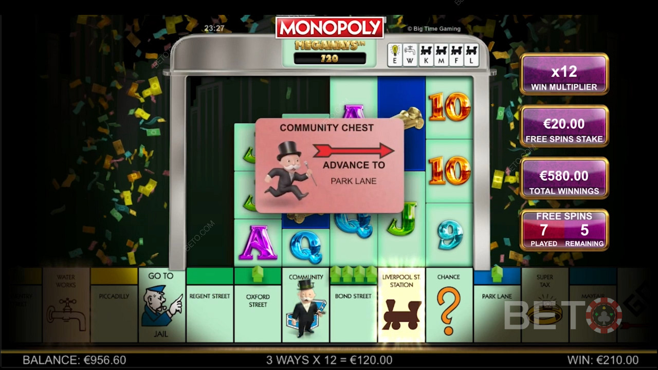 Bonusové funkce inspirované tématem Monopoly Megaways