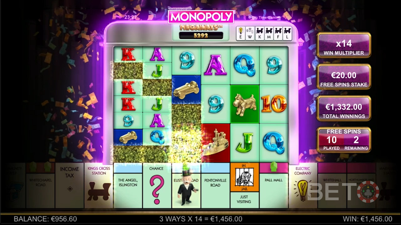 Svižná hratelnost hry Monopoly Megaways
