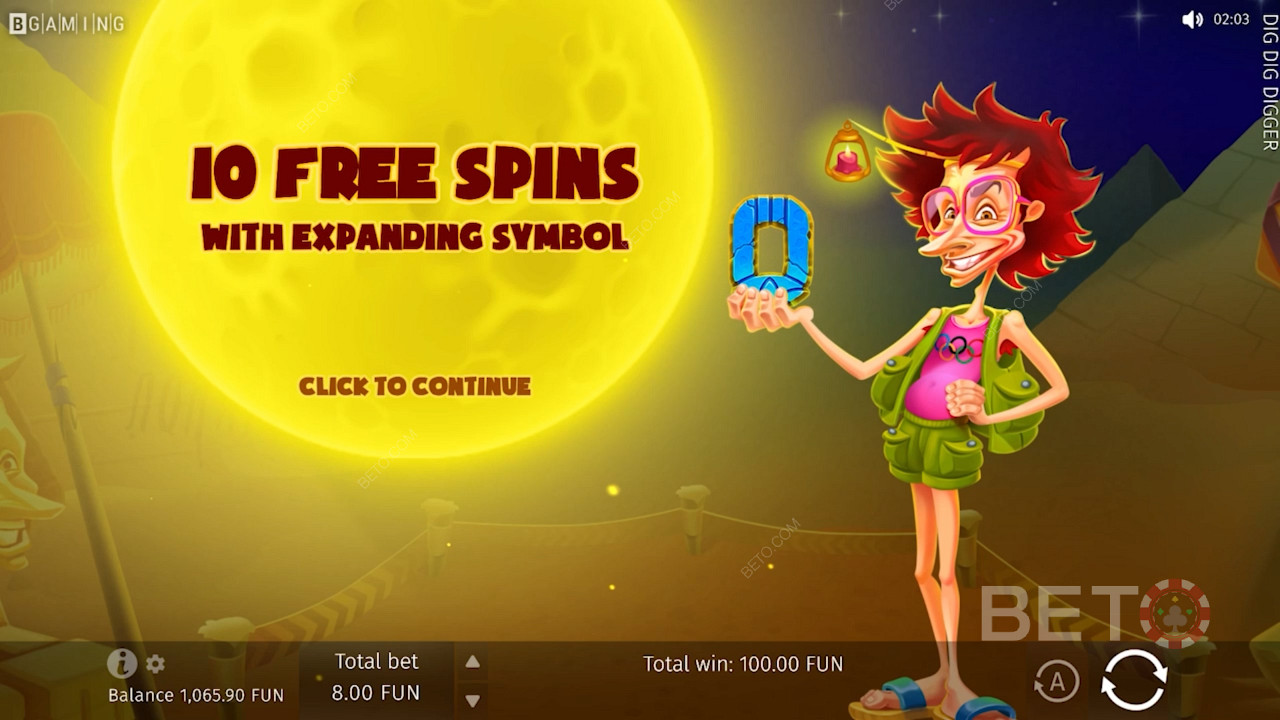 Po spuštění bonusového kola Free Spins získají hráči 10 bezplatných roztočení.