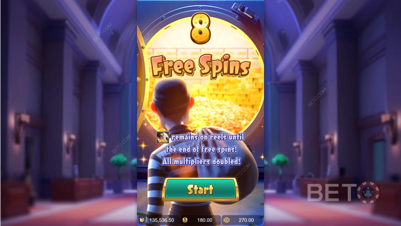 Vysvětlení bonusových funkcí ve hře Wild Heist Cashout od PG Soft