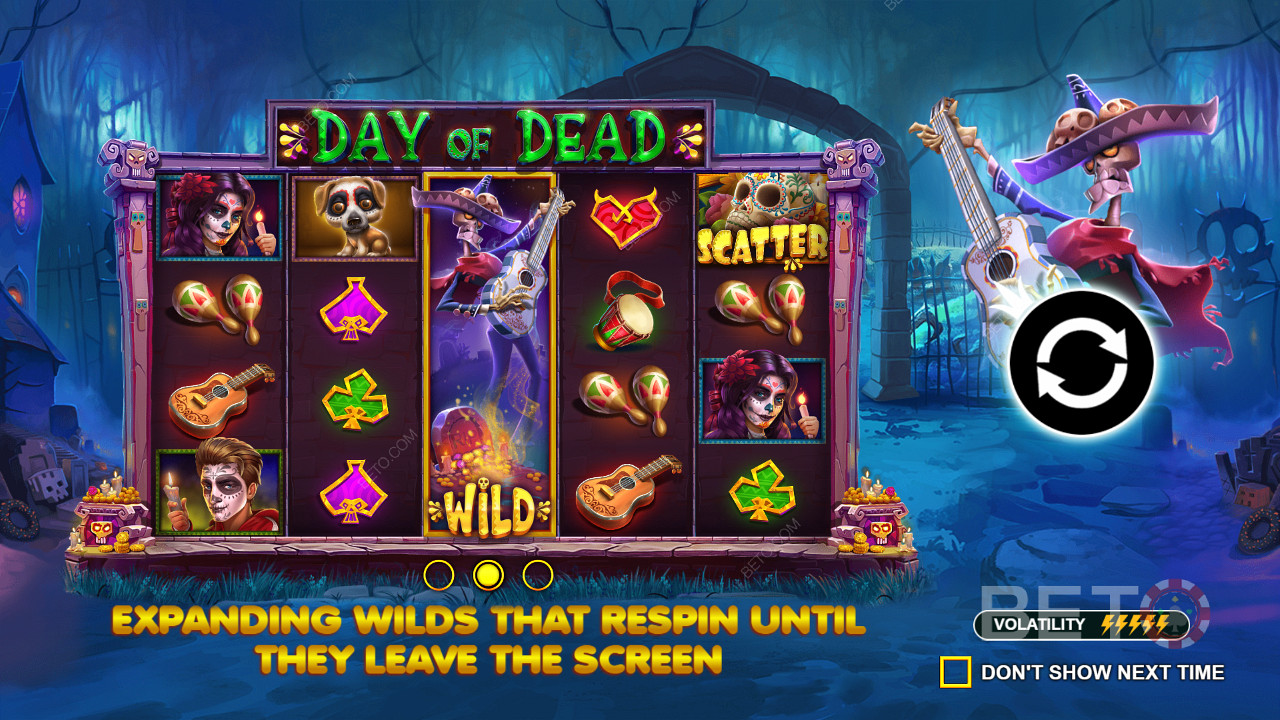 Užijte si Walking Wilds v online slotu Day of Dead