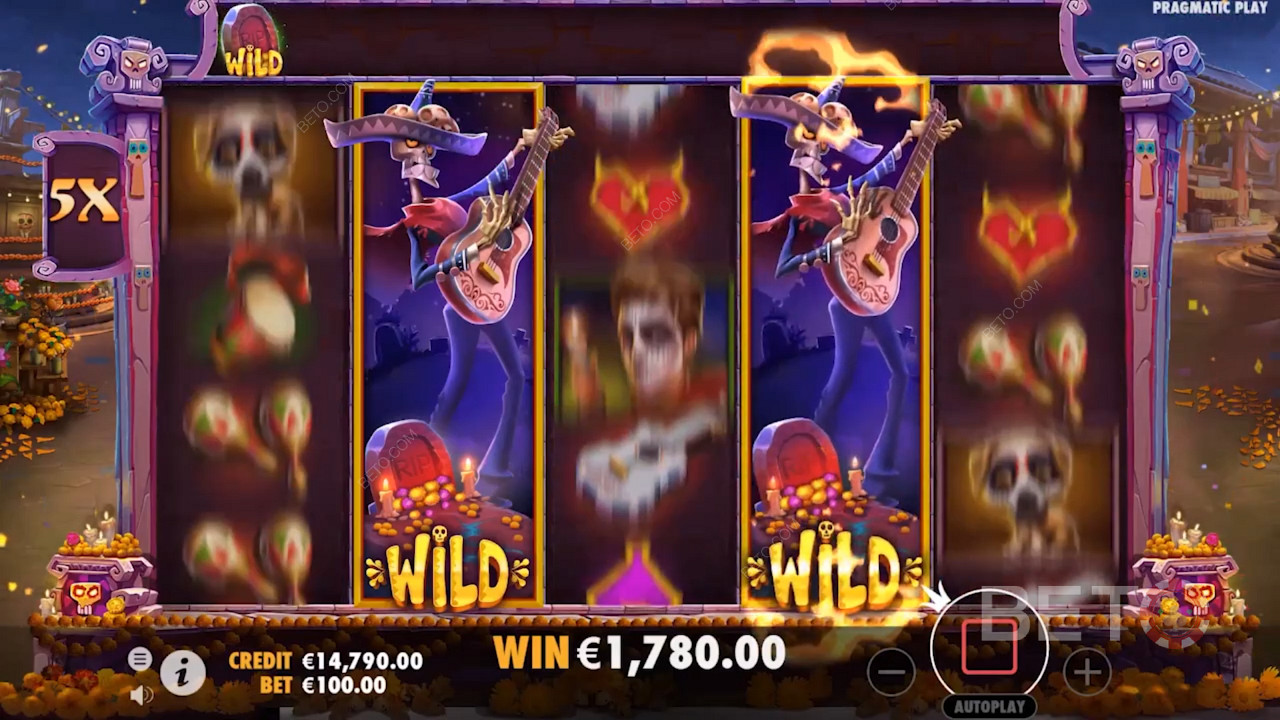 Bonusová hra Free Respin pokračuje, dokud jsou na obrazovce expandující symboly Wild.