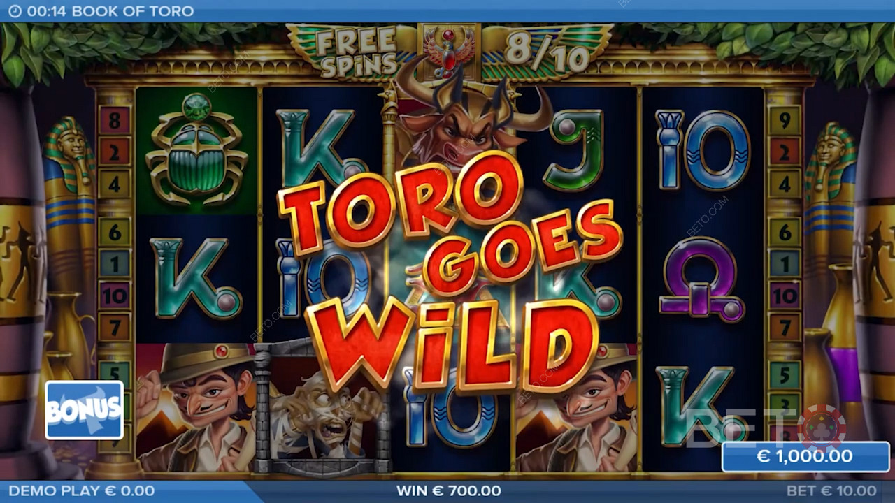 Užijte si klasickou funkci Toro Goes Wild, která se objevuje i v ostatních automatech Toro.