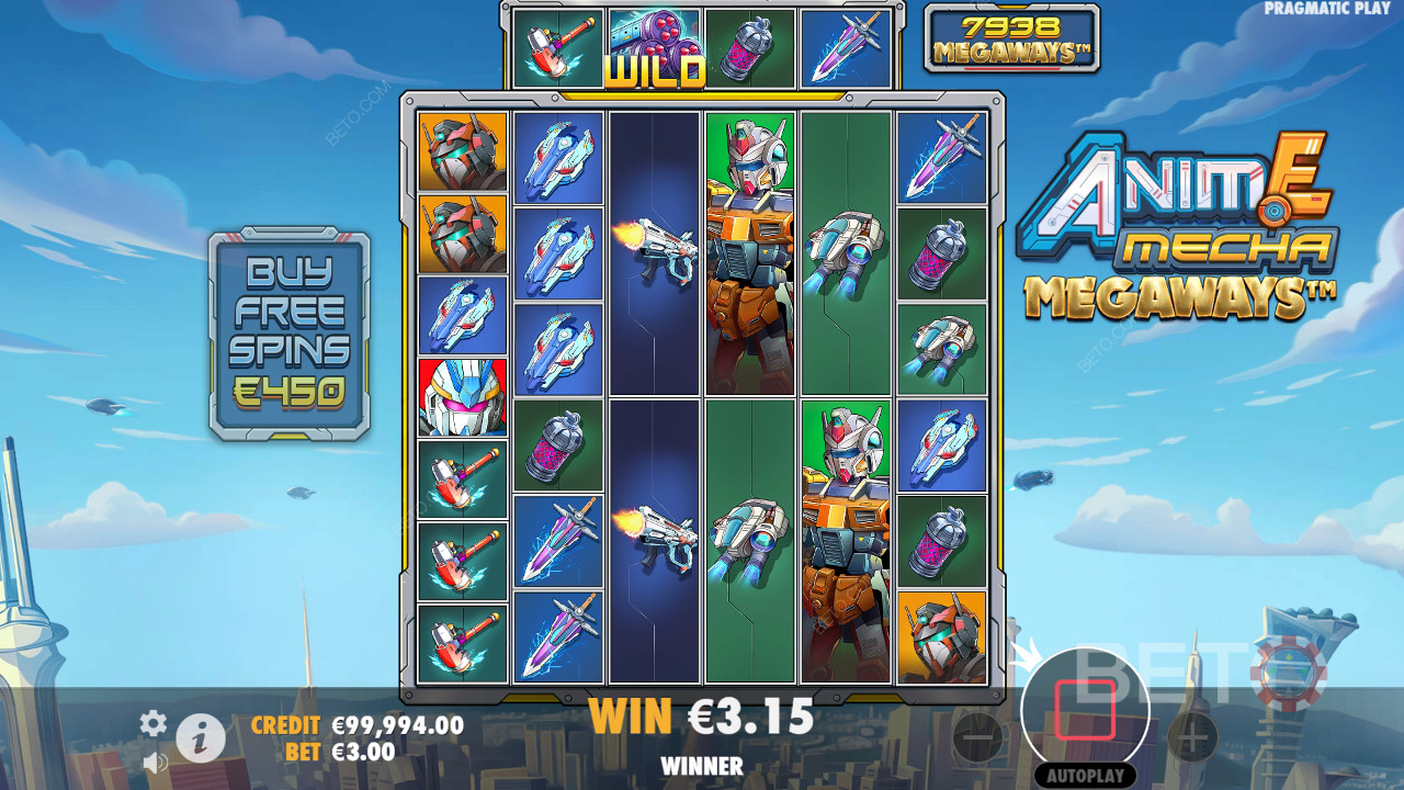 Vysvětlení bonusových funkcí v Anime Mecha Megaways od Pragmatic Play