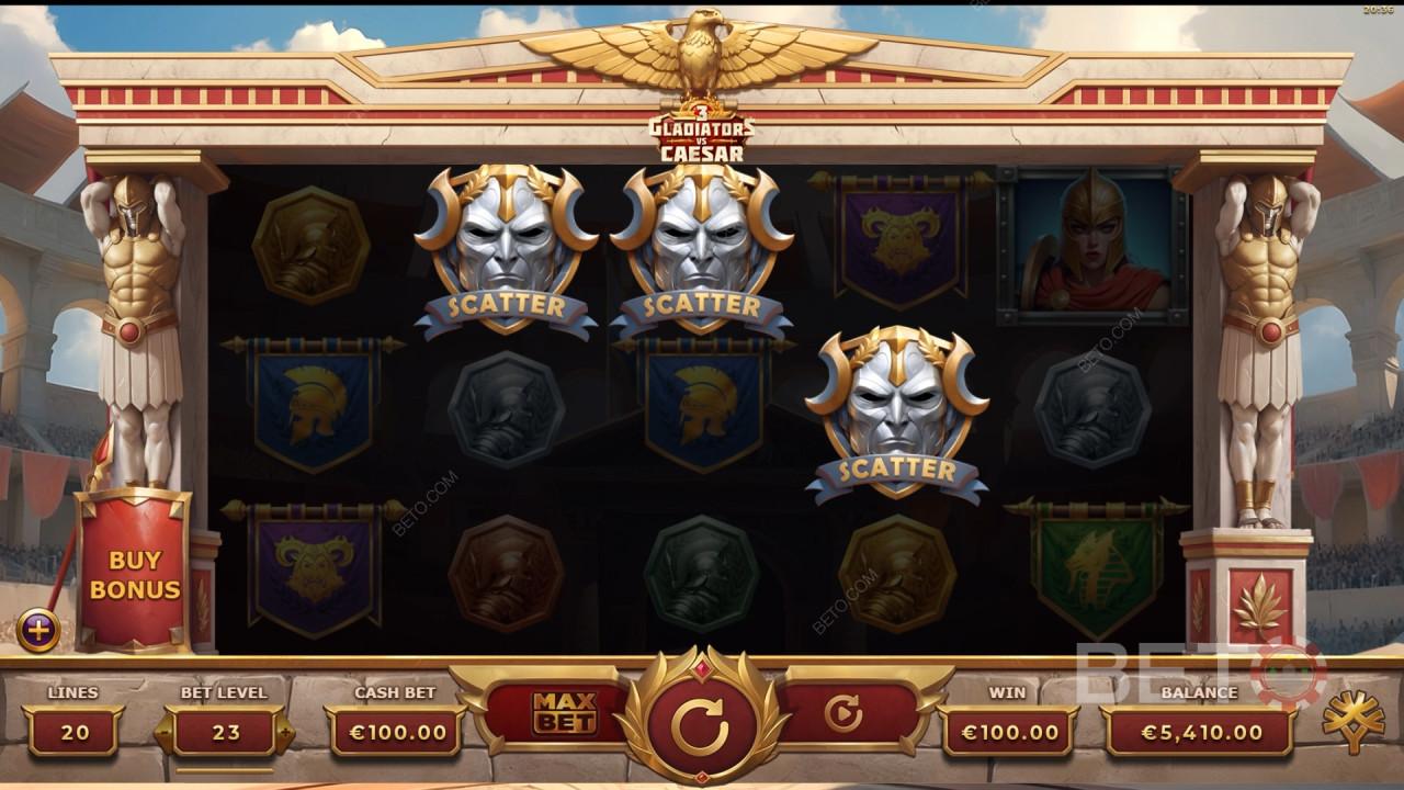 3 Gladiators vs Caesar Recenze podle BETO Slots