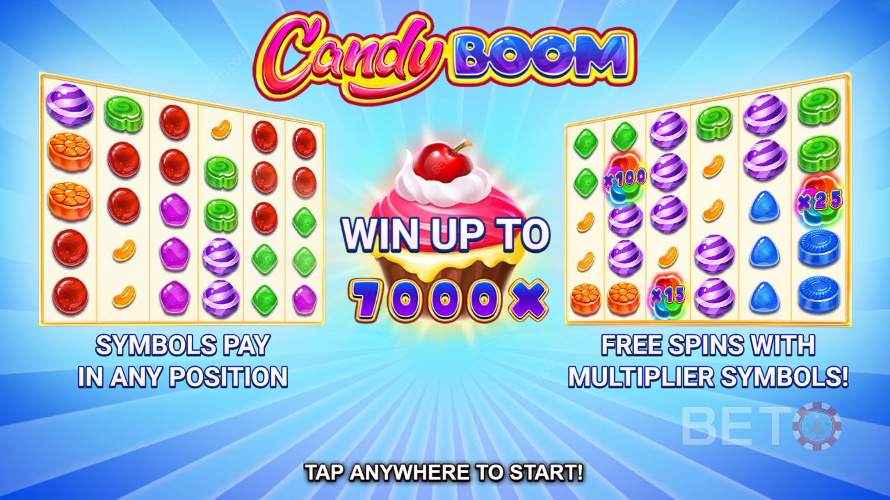 Zahájení herní relace ve hře Candy Boom