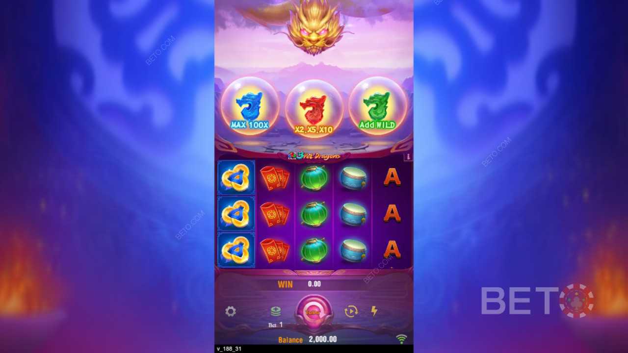 Vyhrajte 10 000x svou sázku v online automatu 3 Pot Dragons!
