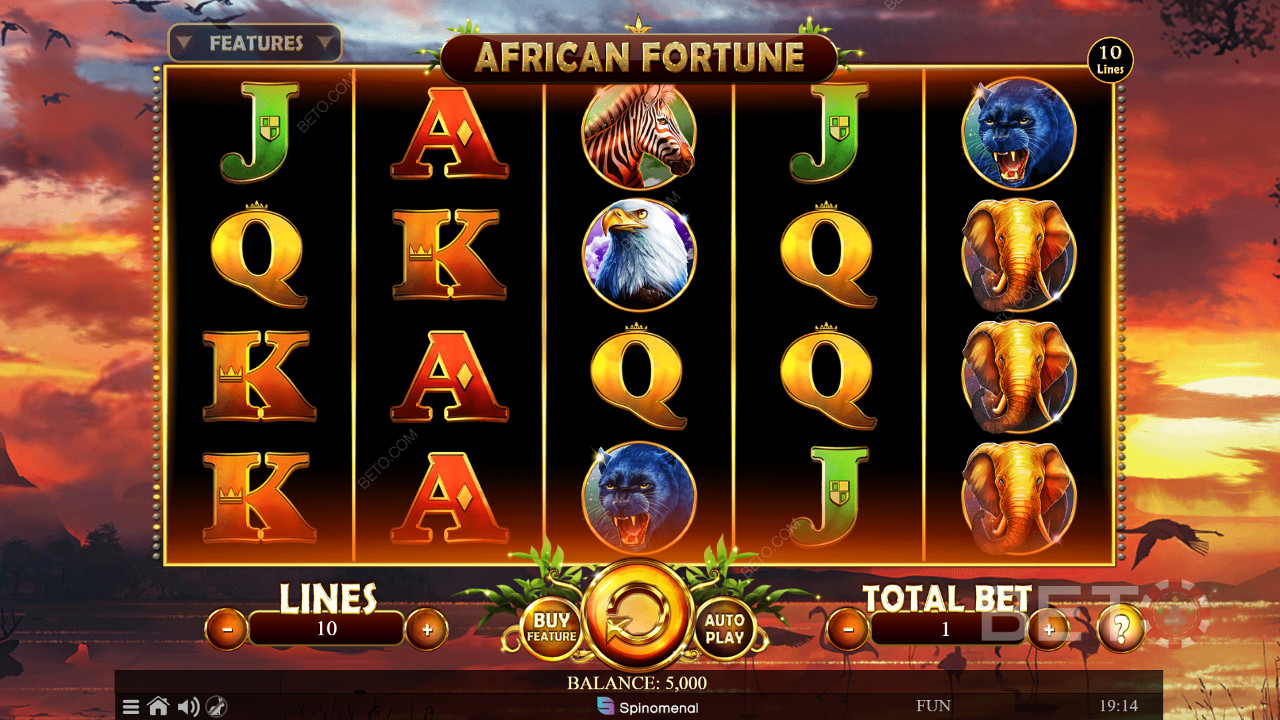 Hrací mřížka African Fortune 5x4