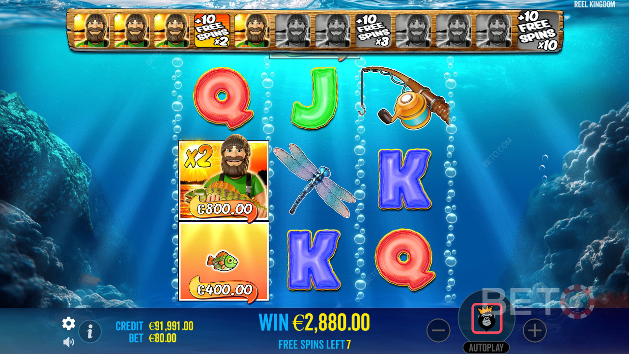 Vysvětlení bonusových funkcí na Big Bass Bonanza 3 Reeler by Reel Kingdom