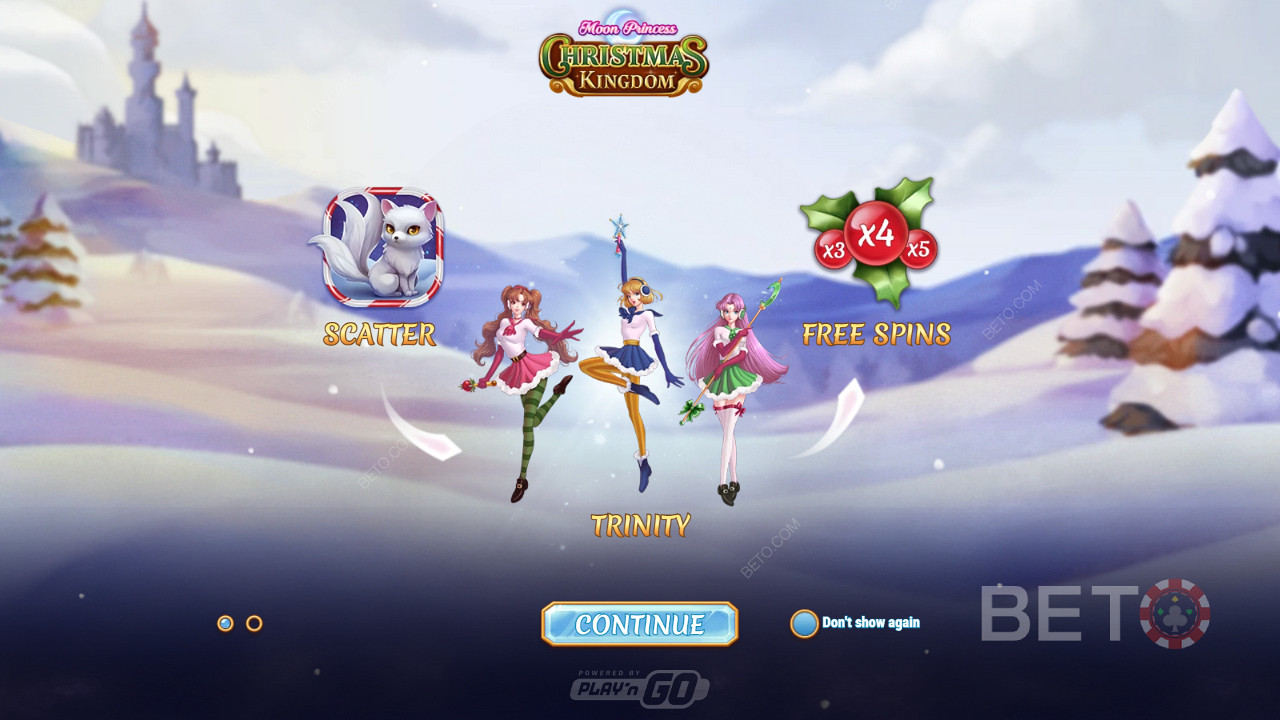Úvodní obrazovka hry Moon Princess Christmas Kingdom