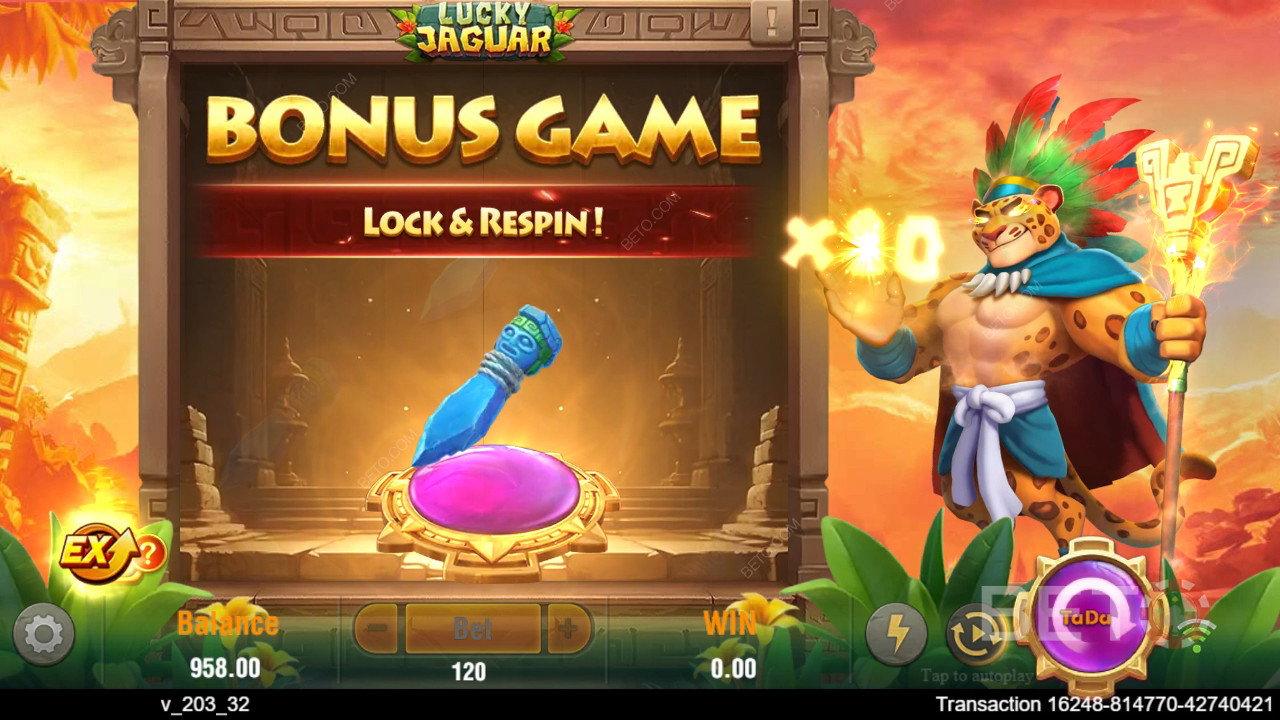 Vysvětlení bonusových funkcí ve hře Lucky Jaguar od TaDa Gaming
