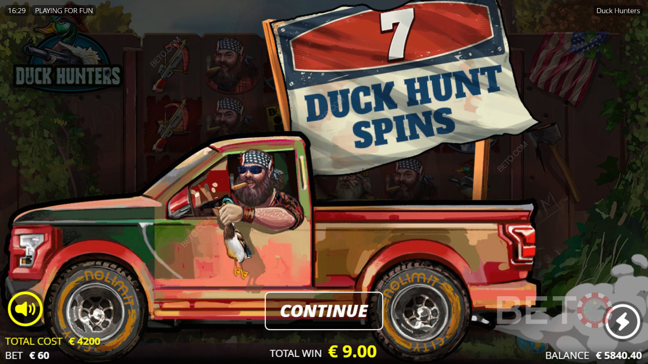 Vysvětlení bonusových funkcí ve hře Duck Hunters by Nolimit City