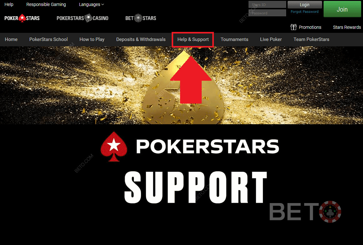 Zákaznická podpora a podpora kasina PokerStars