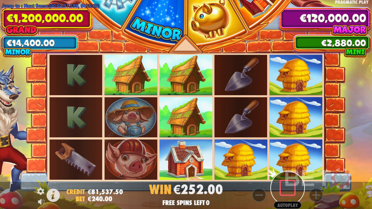Vysvětlení bonusových funkcí ve hře Brick House Bonanza by Pragmatic Play
